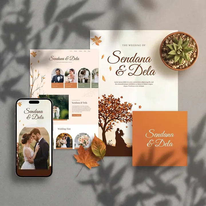 Inspirasi tema floral undangan pernikahan